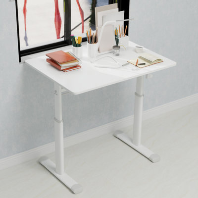 Bureau d'étude réglable, bureau à hauteur réglable pour enfants et adultes, multifonctionnel, compact, blanc | Idée de cadeau