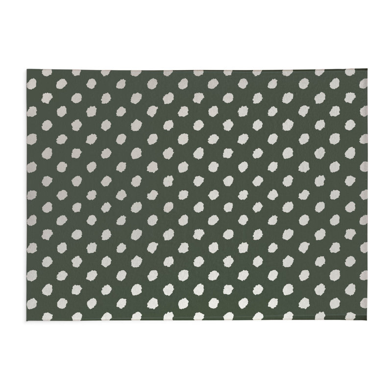 Tapis de cuisine Dot Dot, Chimichurri, Rectangulaire 2 pi x 3 pi, Grunge à pois
