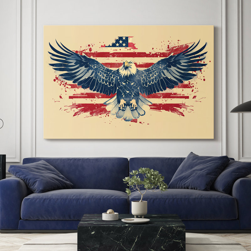 Aigle contre les rayures - Toile tendue avec châssis - Prêt à accrocher, 36X48