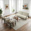 Ensemble de canapé-lit convertible 3 pièces et chaises d'appoint en tissu d'ameublement beige-1634457322
