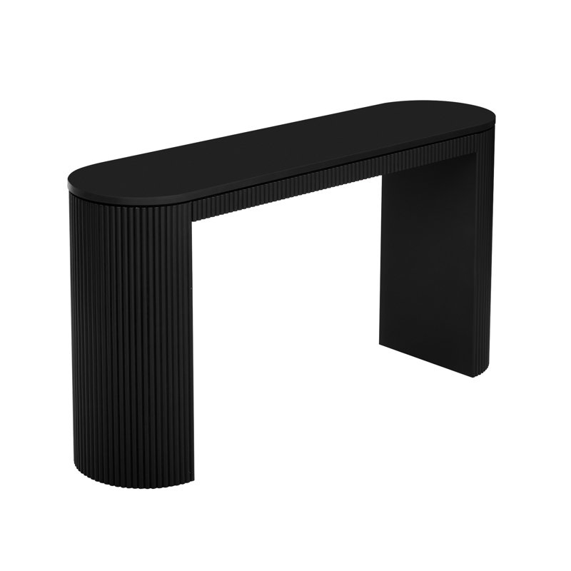 Console élégante avec cadre noir et silhouette moderne incurvée, Noir