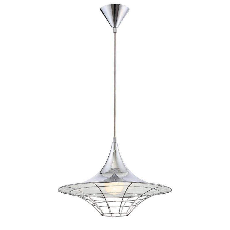 Luminaire suspendu conique 1 lumière, Chrome