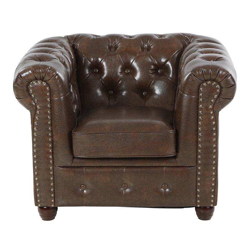 Batch Faux Leather Chesterfield Chair