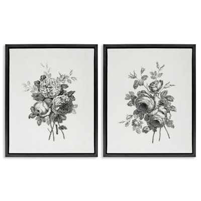 Ensemble de 2 toiles flottantes encadrées antiques