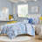 Full/Queen Floral Striped Comforter Set