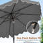 Parasol de patio 9 pi avec base lestée, sacs de sable, bouton poussoir, manivelle, nervures robustes, gris-1164618054