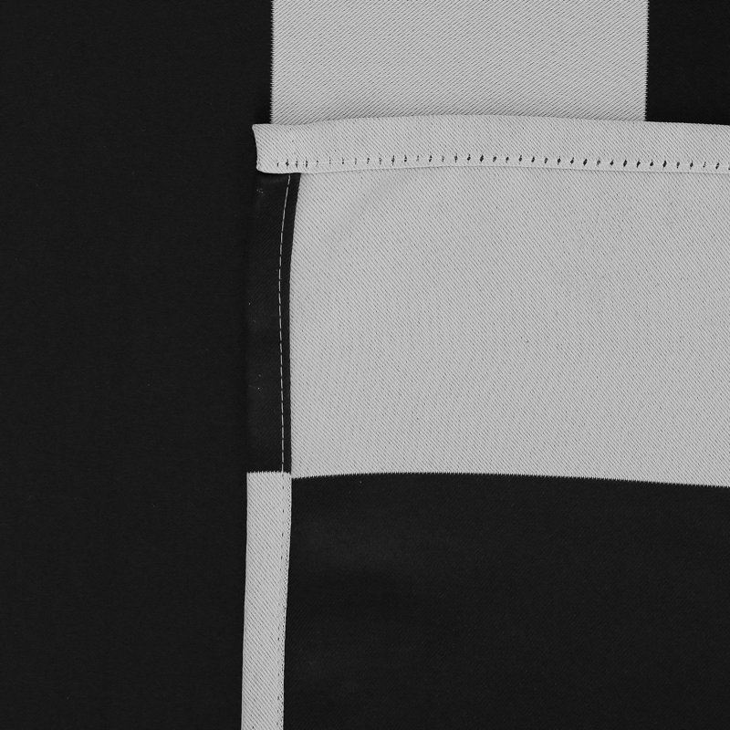 Zamudio Room Darkening Curtain Pair, Black/White, 52" W x 63" L