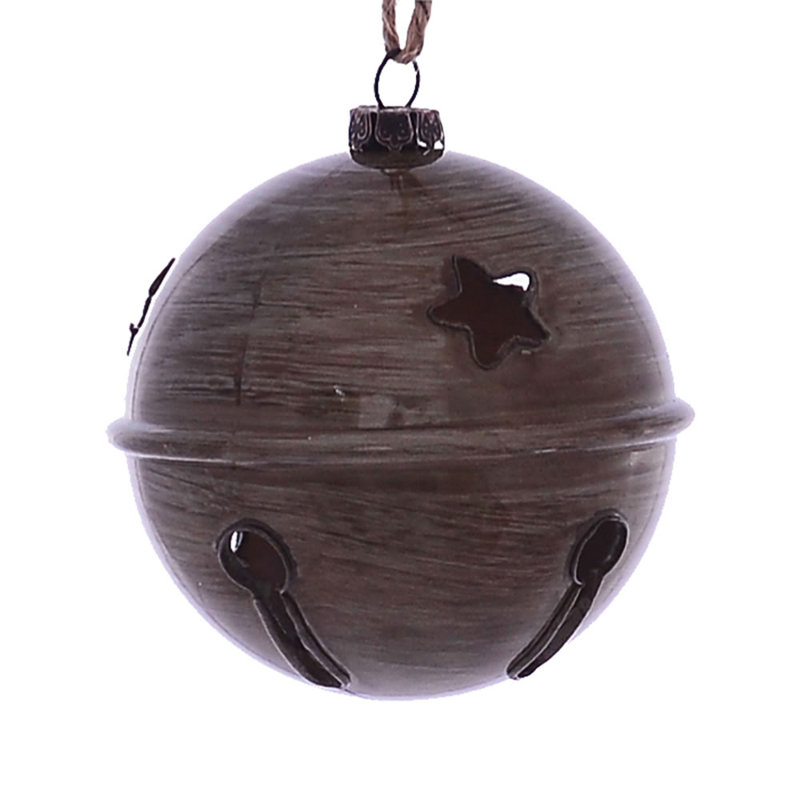 Ornement de cloche de Noël, Étain, H 4 po x l 4 po x P 4 po