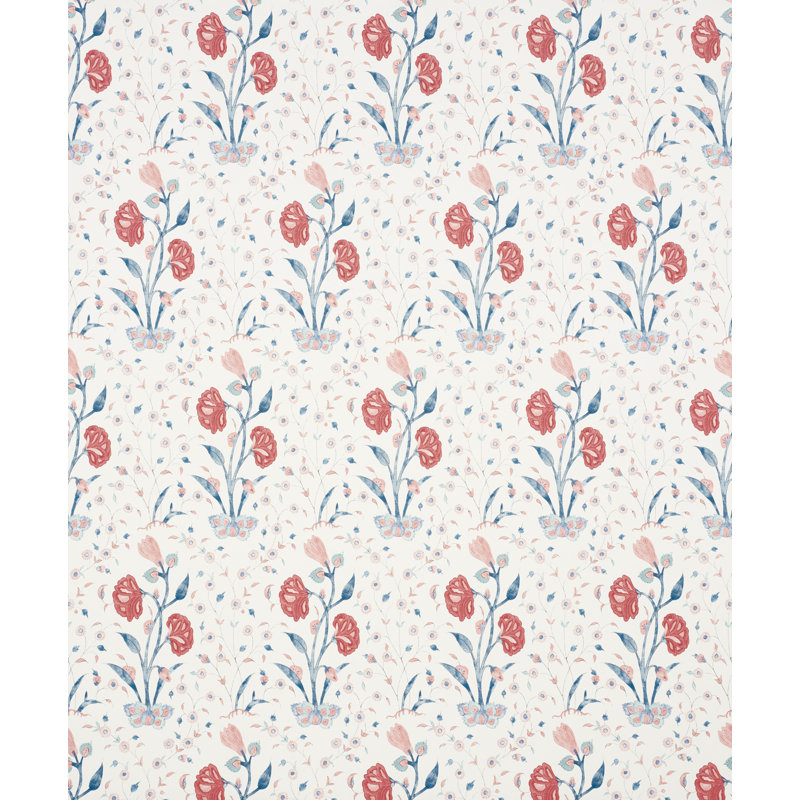 Khilana Floral Wallpaper, Delft & Rose