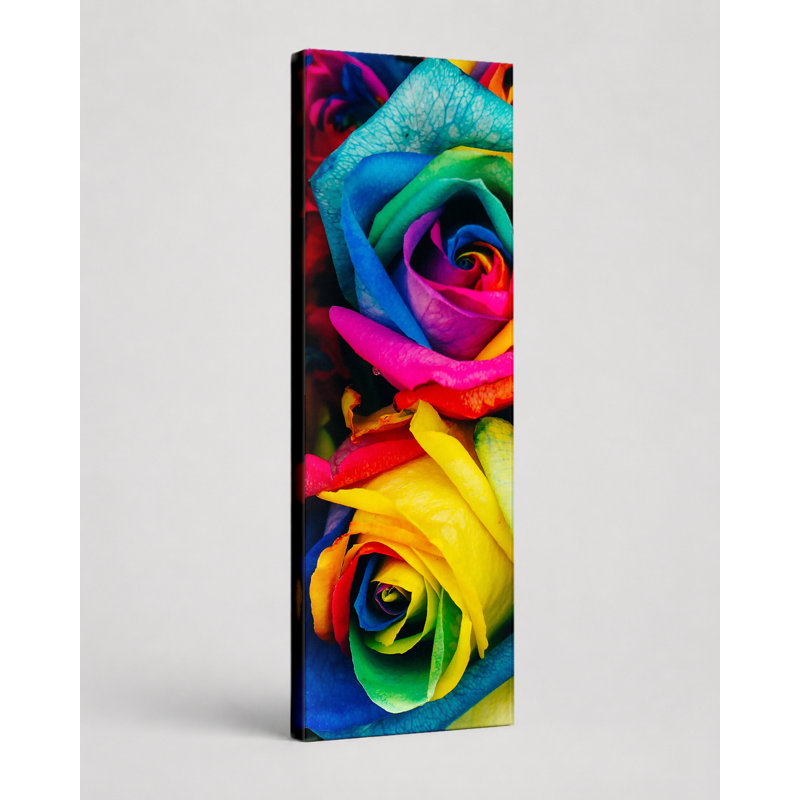 Rainbow Roses - art mural sur toile, 20" W x 60" H