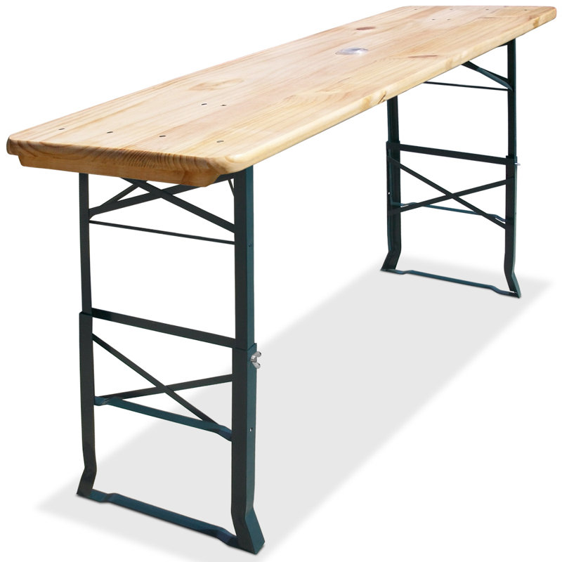 Macarthur Rectangular Metal Folding Outdoor Buffet & Console Table With Umbrella Hole , 180cm cm W 50cm cm D
