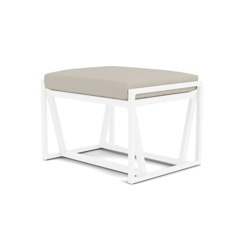 Summit Outdoor Ottoman, White, Fife Fog
