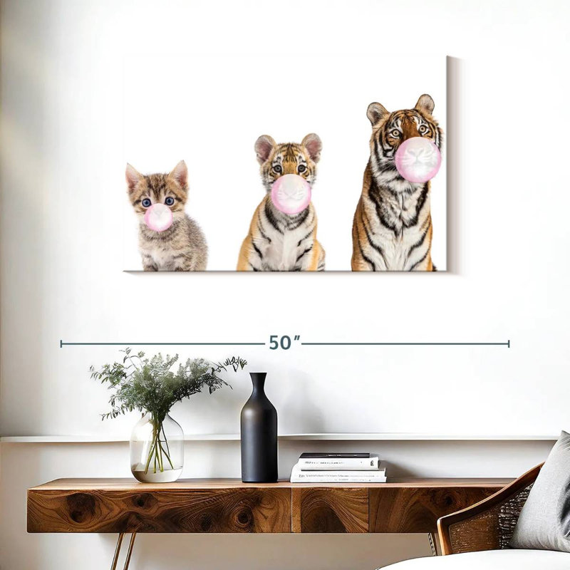 Bubble Gum Tigers sur toile, H 24 po x l 36 po x P 1,25 po