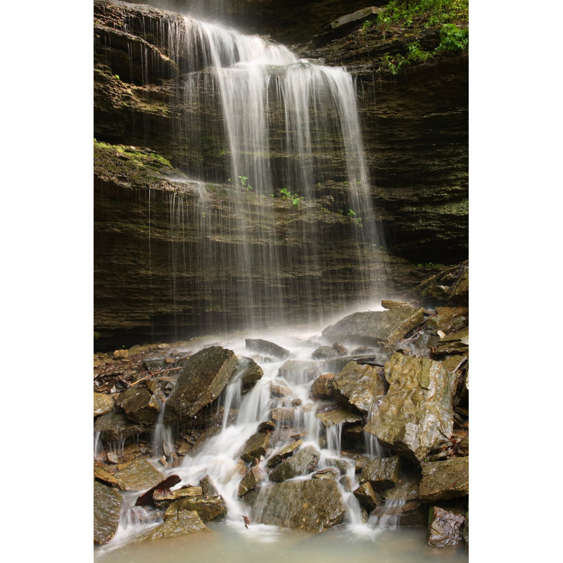 Cascading Waterfall, Devil''s Den - Wrapped Canvas Print, 46cm H x 30cm W x 3.8cm D