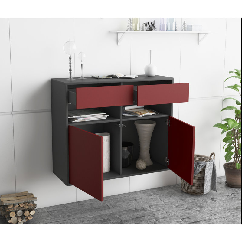 Anglers Park 92cm Sideboard, Anthracite/Purple