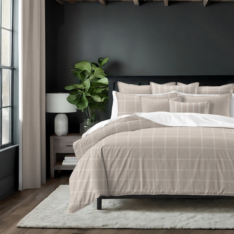 Shay Window Pane Natural Cotton Coverlet Set  8 Piece, Full Coverlet + 7 Additional Pieces