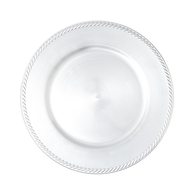 Plat de présentation en plastique 13 po-argent, Argent