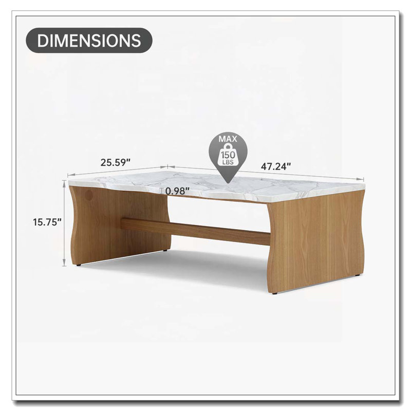 Table basse Living Room Waves, Naturel