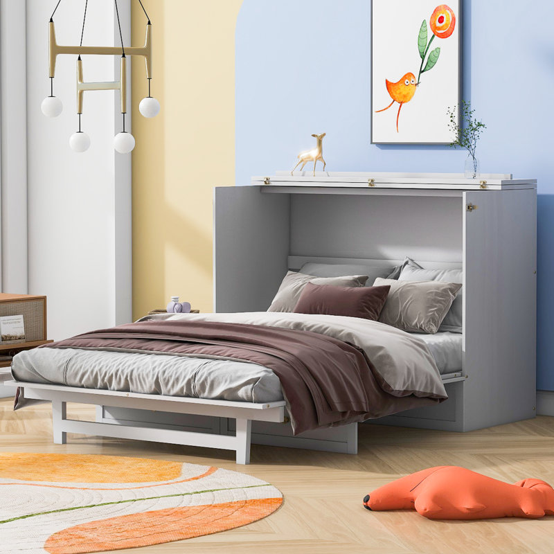 Lit blanc brossé avec tiroirs et connexions généreux. Maximisez l'efficacité de l'espace. Capacité de poids de 450 lb Devant de bande à la mode. Rangement pratique. Chargement pratique. Matelas