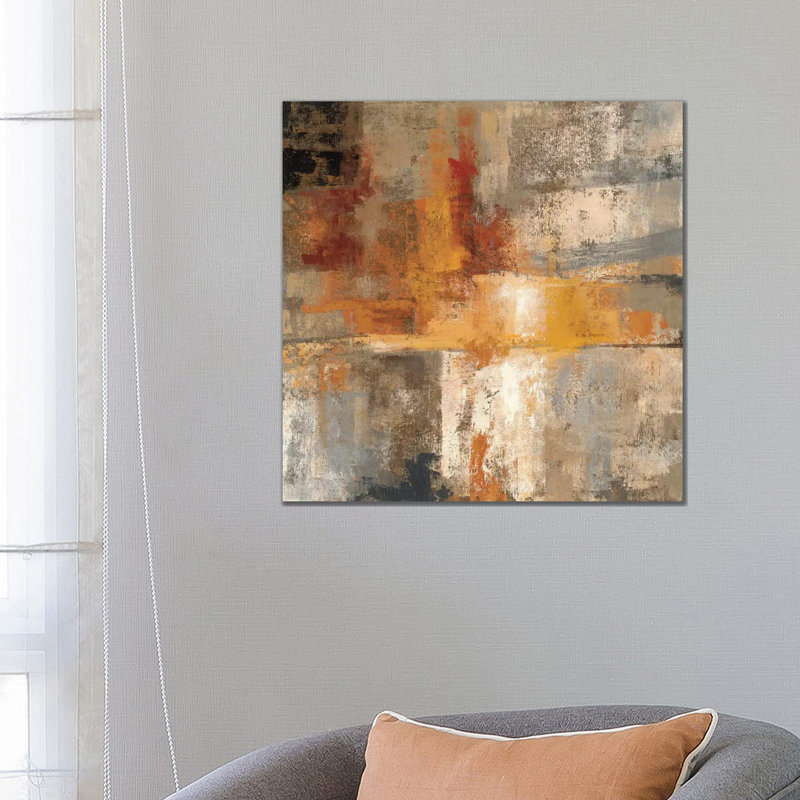 Silver And Amber Crop by Silvia Vassileva - Wrapped Canvas Painting, 66.04 cm H x 66.04 cm W x 3.175 cm D