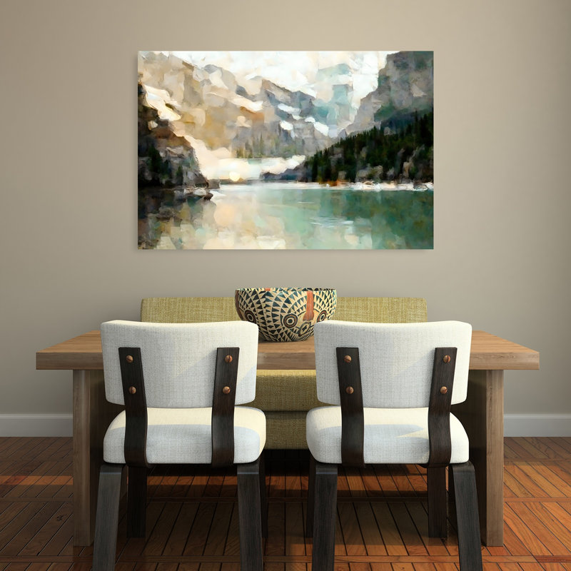 «Green Glacier Lake», art contemporain de paysage éthéréal abstrait