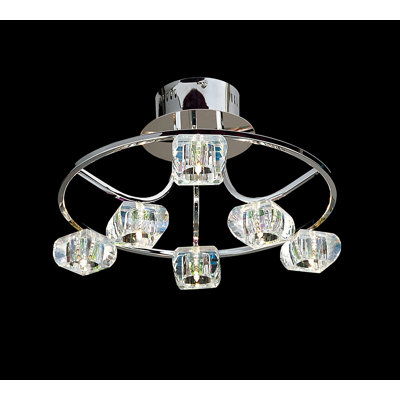 Lombardo Glass Semi Flush Mount