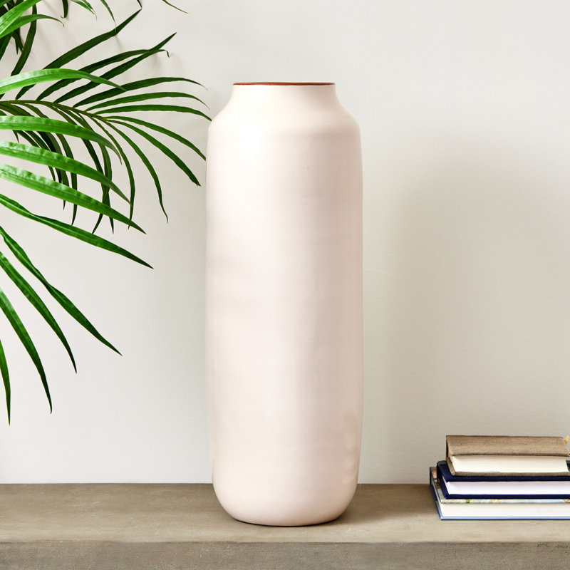 Lucela Handmade Terracotta Table Vase, White