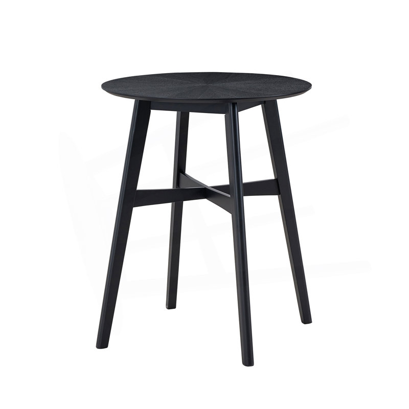 Table de bar ronde surdimensionnée de 31,5 pouces, table de salle à manger en bois à haut plateau de cuisine pour pub, salon, restaurant, bar à cocktail, noir
