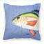  Coussin Rainbow Trout on Blue