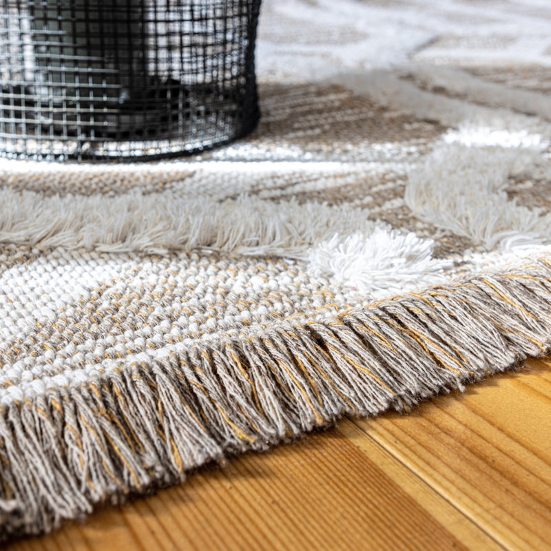 Nomad Geometric Area Rug, Rectangle 120 x 170cm, Sand