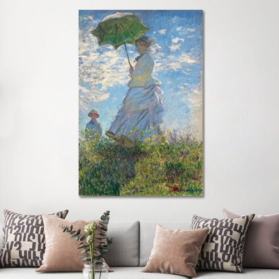 Femme avec un parasol - Madame Monet et son fils, 1875 - Giclée sur toile tendue avec châssis