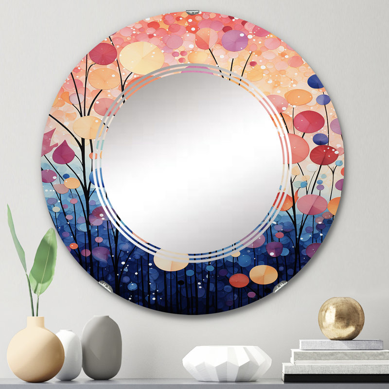 Isarlora - Miroir mural rond moderne, 24 po x 24 po