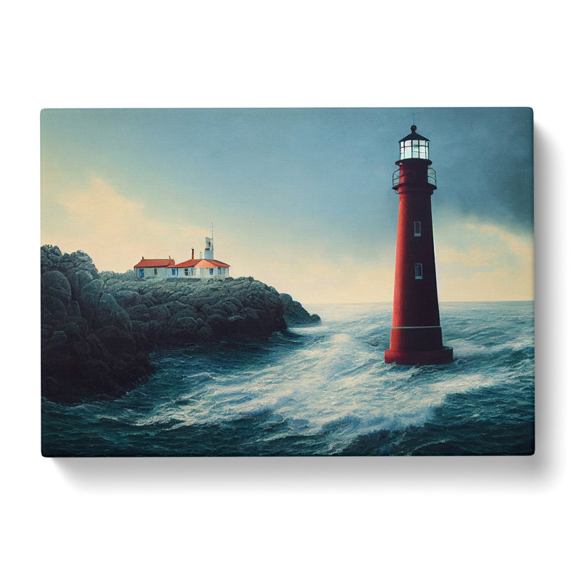 Dramatic Lighthouse - Wrapped Canvas, 35cm H x 50cm W x 3cm D
