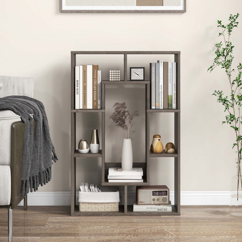 Aquarius Geometric Bookcase, Gray
