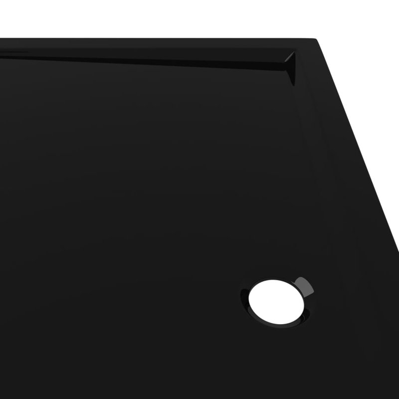 Jamieson Plastic Shower Tray, Centre, 4cm H x 90cm W x 80cm D, Black