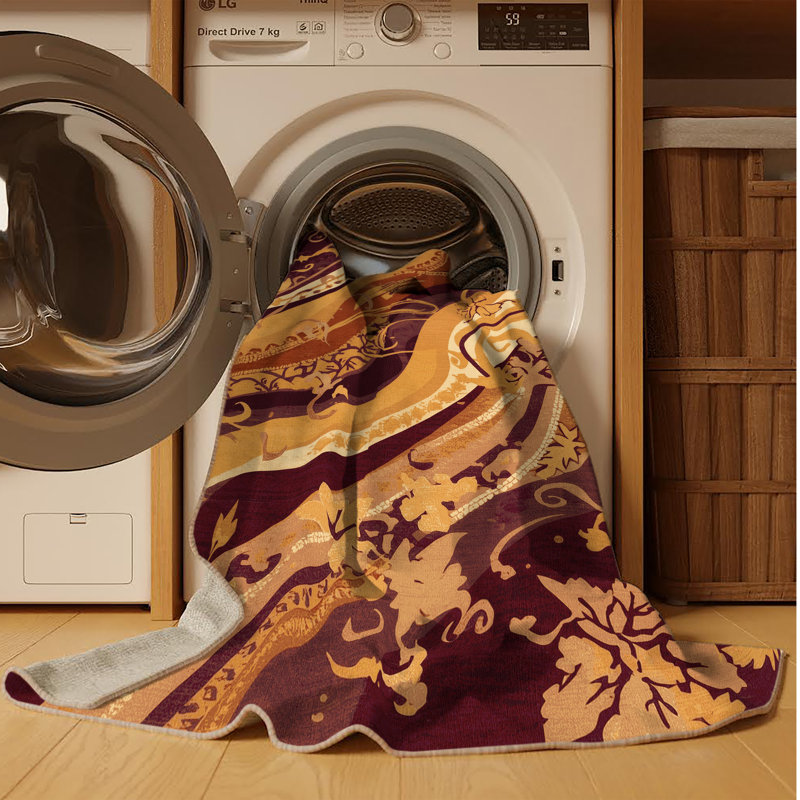 Tapis éclectique brun / beige Pittman Dionysus lavable à la machine, 3 X 5