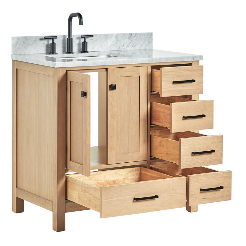Ensemble de meuble-lavabo simple 37 po Flynt, Chêne