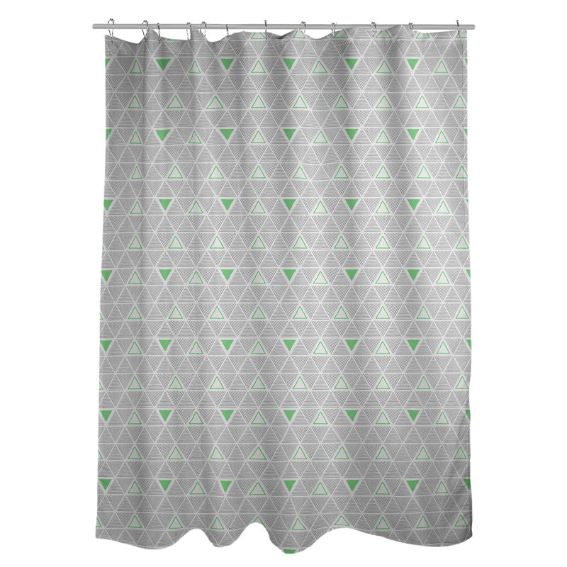 Rideau de douche simple à triangles à main classique Patricia Geoffrey, Vert