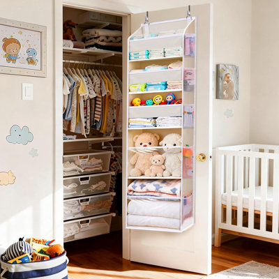 5 Tiers Over the Door Organizer with 10 Mesh Side Pockets