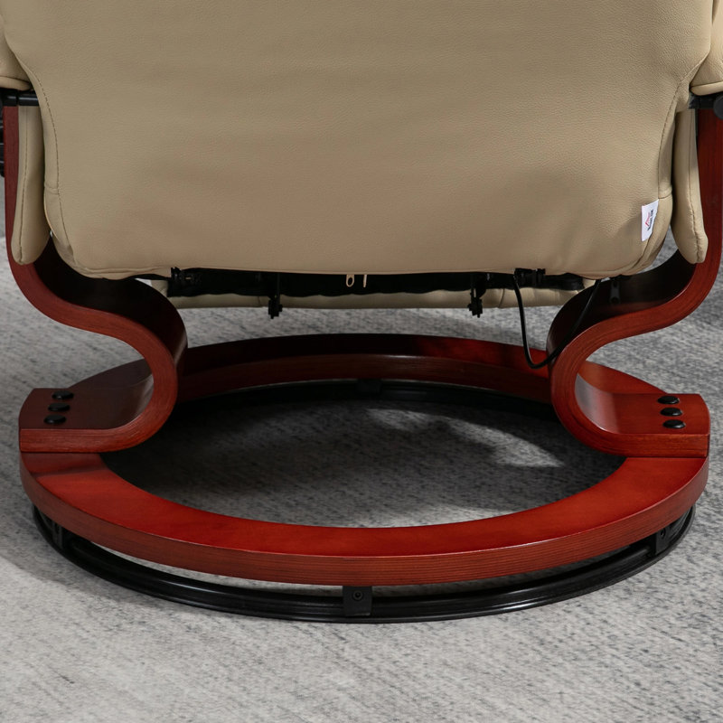 Fauteuil inclinable pivotant Comfort, bois, Blanc, crème