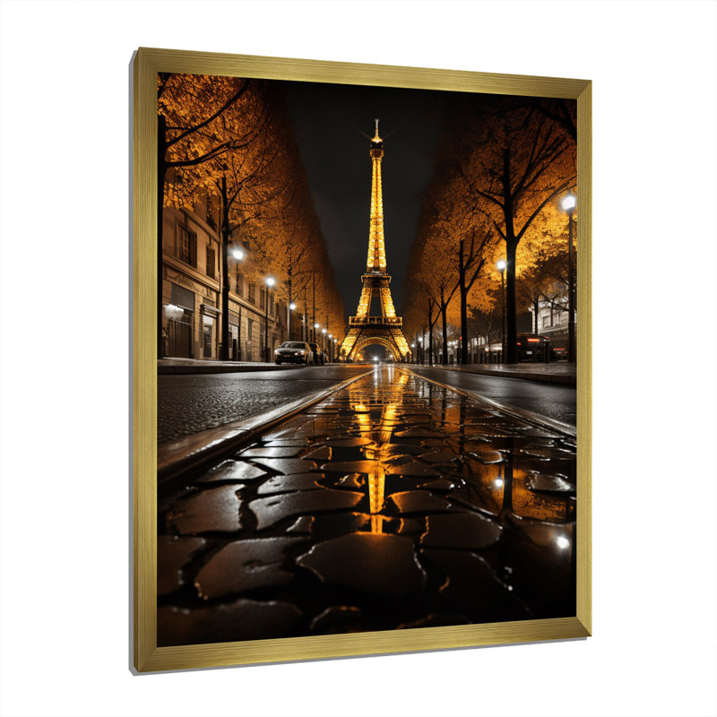 Lasko France Eernal Eiffel II, reproduction d'art sur toile, H 40 po x l 30 po x P 1,5 po, Encadrement doré