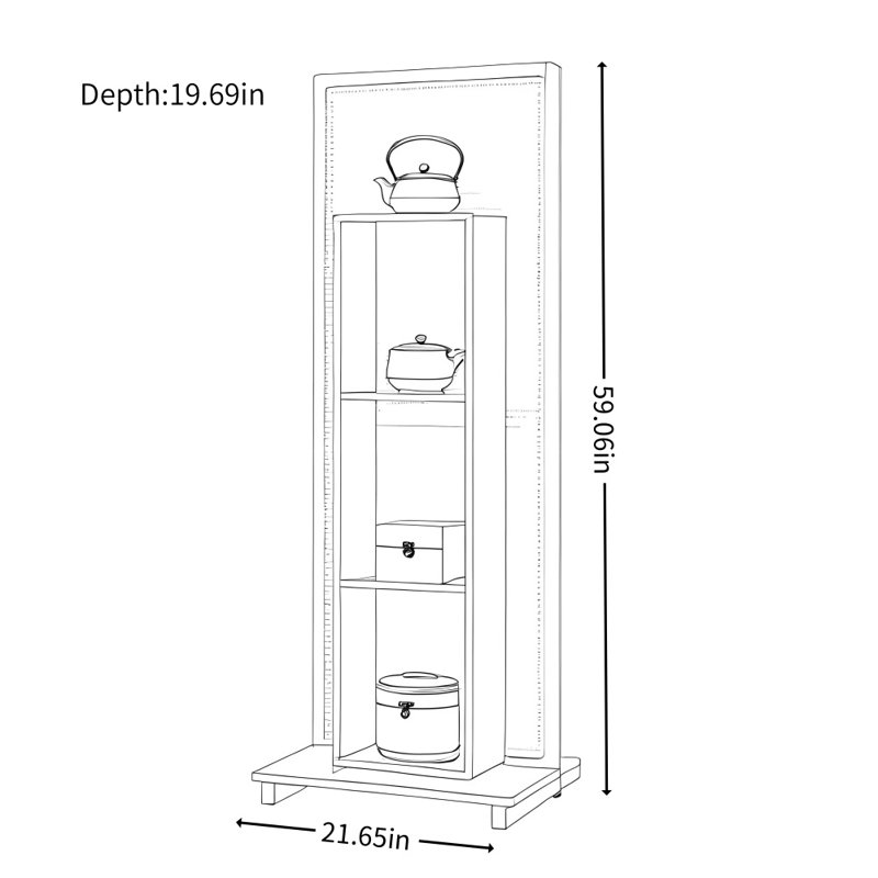 Simple Solid Wood Partition Display Cabinet