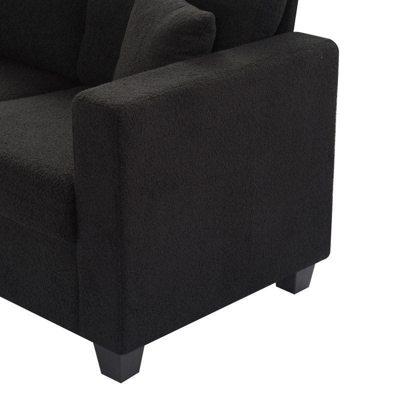 86.6'' Upholstered Sofa, Black