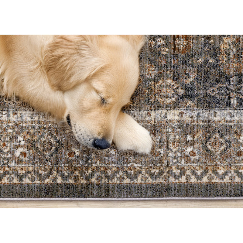 Tapis traditionnel beige Gorrian, Rectangle 7 pi 10 po x 10 pi 2 po