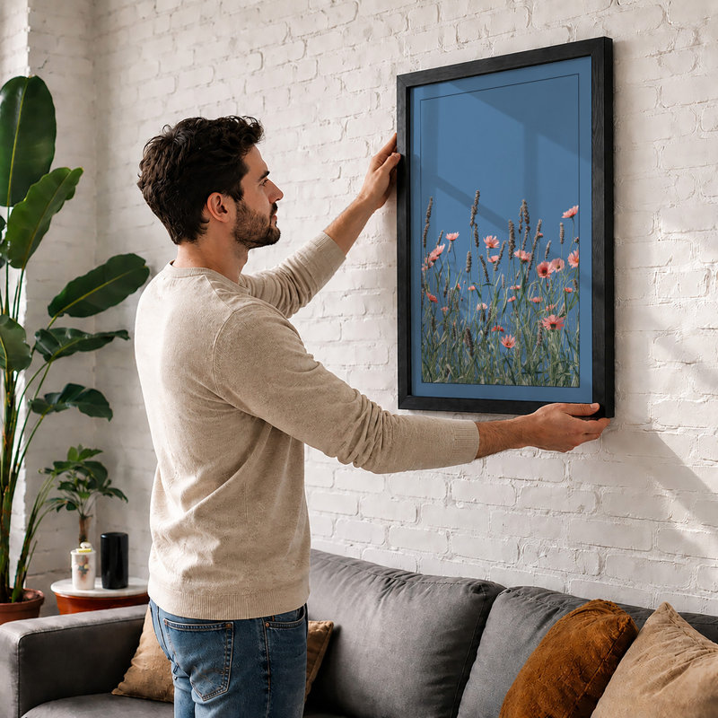 Carnations Against Sky Botanical - Print, Unframed, A4 - 29.7 x 21.0 cm