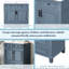 Meuble-lavabo de 30 po de style rétro bleu, structure en bois massif, lavabo en céramique brillante, charnières à fermeture en douceur, grand espace de rangement, glissière à tiroir lisse, meuble-lavabo à motif de rainures unique avec planches, espace de rangement,-121112480