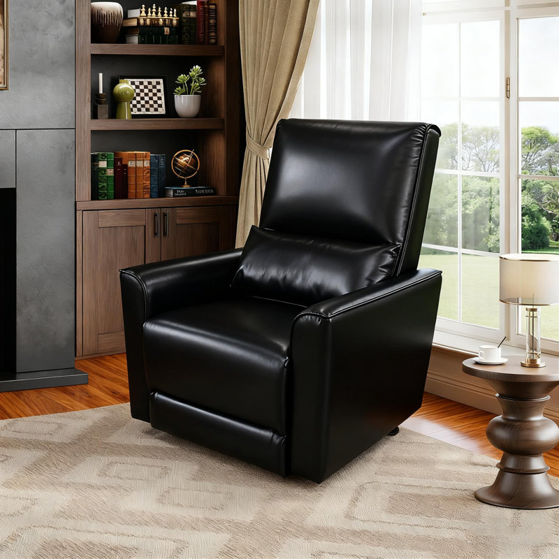78cm Wide Standard Recliner, Black Polyurethane