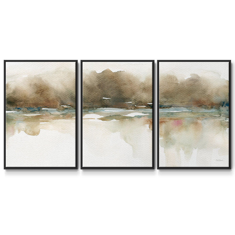 Réflexions plus douces - Toile encadrée multi-pièces, H 40 po x l 78 po x P 2 po, Noir