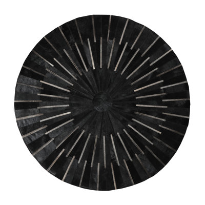 Tapis noir en cuir de vache Juwairia