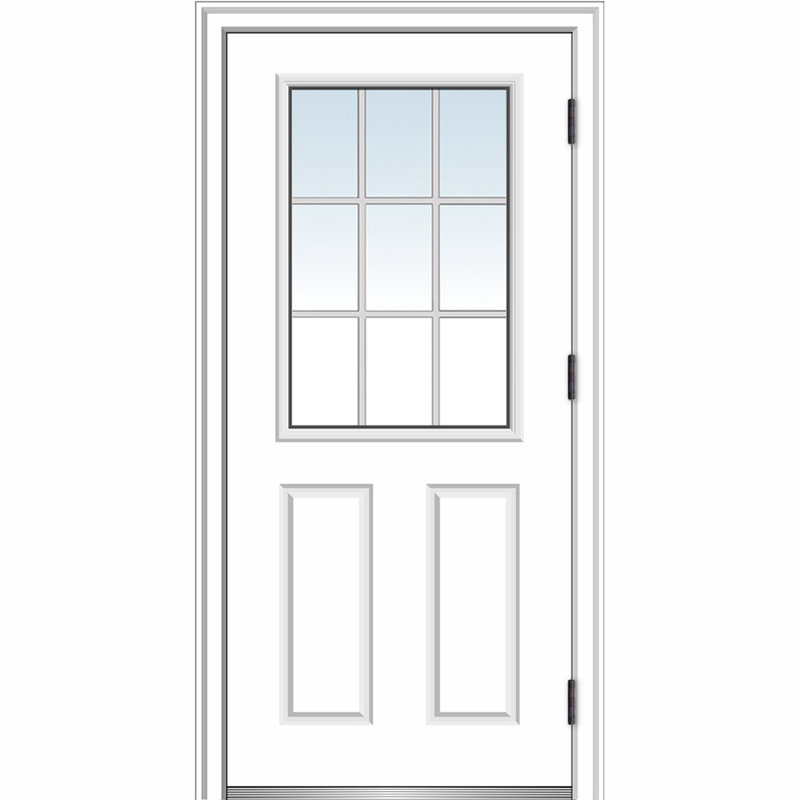 Portes d'entrée intérieures pré-montées en verre avec grilles internes, S'ouvre à gauche vers l'extérieur, 6,56 po